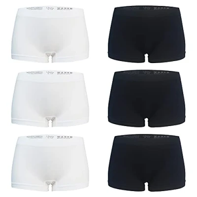 Abbildung von Libella 6er Pack Damen Panties Boxershorts Mikrofaser Seamless 3908 Schwarz Weiß L/XL