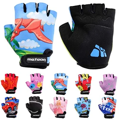Abbildung von Meteor Unisex Kinder Fahrradhandschuhe Bike Gel BMX Handschuhe, DINOSAUR, Gr. Jr S/ Handweite 6.5 7cm