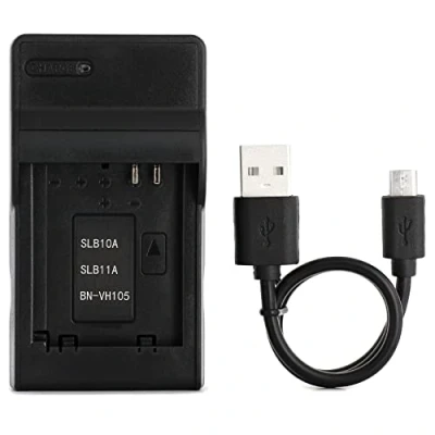 Abbildung von SLB 10A USB Ladegerät für Samsung P800, PL50, PL51, PL55, PL57, PL60, PL65, PL70, SL420, SL502, SL620, SL720, SL820, WB150, WB151, WB2100, WB500, WB550, WB690, WB700, WB710 Kamera und Mehr