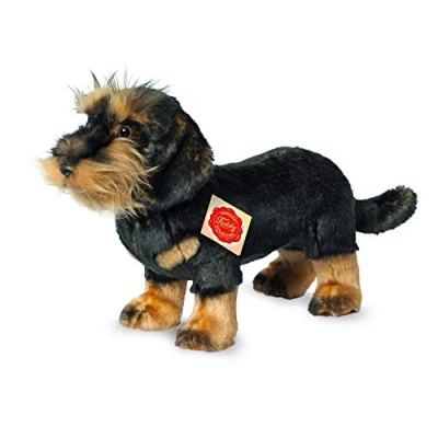 Abbildung von Teddy Hermann 91923 Hund Rauhaardackel 28 cm, Kuscheltier, Plüschtier mit recycelter Füllung