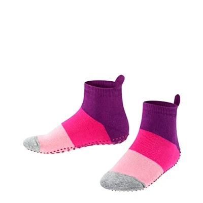 Abbildung von FALKE Unisex Kinder Hausschuh Socken Colour Block K HP Baumwolle rutschhemmende Noppen 1 Paar, Rosa (Crocus 6962), 23 26
