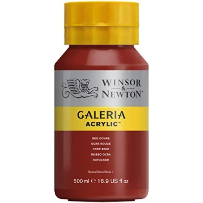 Abbildung von Winsor &amp; Newton 2150564 Galeria Acrylfarbe, hohe Pigmentierung, lichtecht, buttrige Konsistenz, 500 ml Topf Roter Ocker
