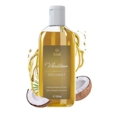Abbildung von Vibratissimo Coconut 250 ml Massageöl Natürliche Entspannung mit Kokosduft Hautpflege, Wellness, Exotischer Duft