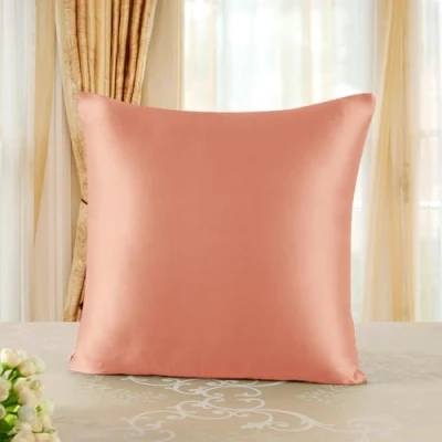 Abbildung von townssilk Beidseitig 100% 19mm Pure Maulbeerseide Kissenbezug für Haar und Haut Gesundheit, 1 Stück 40x40cm Größe mit verstecktem Reißverschluss 600 Fadenzahl Coral