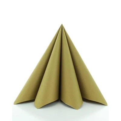 Abbildung von Sovie Linclass Airlaid Servietten Gold 50 Stück hochwertige Einwegservietten 40 x cm Reißfest, Saugstark &amp; Formstabil ideal für Hochzeit Partys