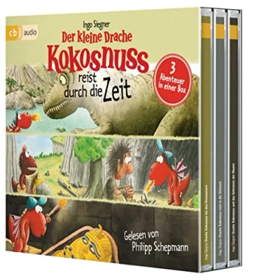 Abbildung von der kleine Drache Kokosnuss reist durch die Zeit: Drei spannende Abenteuer in einer Box: bei den Dinosauriern, ... Mumie (Hörbuch Sonderausgaben, Band 4)