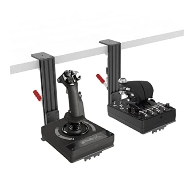 Abbildung von Hikig 2 Stück Hotas Schreibtischhalterung für Flug Sim Controller, Throttle, MFD Kompatibel mit Logitech X52/X52 Pro/X56/X56 Rhino Hotas, Thrustmaster T. Flight Hotas/T.16000M FCS/TCA VKB