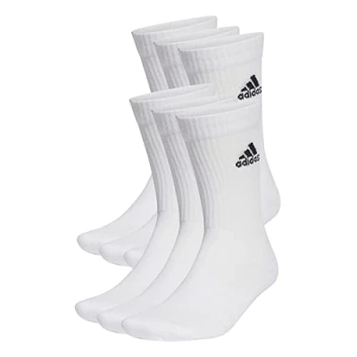 Abbildung von adidas Unisex Cushioned Sportswear Crew Socks 6 Pairs, White / Black, 25 27