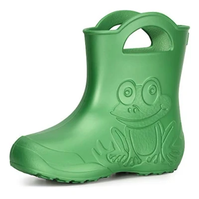 Abbildung von Ladeheid Eva federleichte Kinder Gummistiefel für Jungen und Mädchen Regenschuhe Bequeme wasserdichte Regenstiefel LA CA 01 (Smaragdgrün, 30/31 EU)