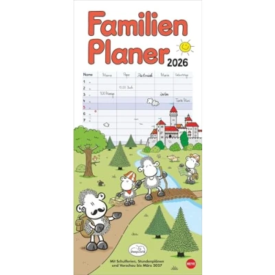 Abbildung von sheepworld Familienplaner 2026: Familienkalender mit 5 Spalten. Liebevoll illustrierter Familien Wandkalender Schulferien und Stundenplänen. (Familienplaner Heye)
