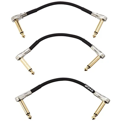 Abbildung von BOSS BPC 4 3 THREE PACK 4in/10cm length Space saving pedal patch cable with slimline pancake plugs for pedalboards