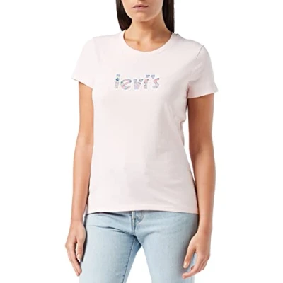 Abbildung von Levi&#039;s Damen The Perfect Tee T Shirt,Floral Poster Logo Dutch Pink,XXS