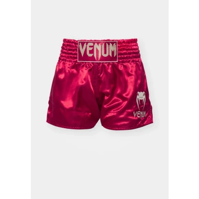Abbildung von Venum Classic MUAY THAI Short kurze Sporthose, Damen, Größe: Medium, Bordeaux/gold