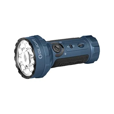 Abbildung von OLIGHT Marauder Mini LED uper Hell 7000 Lumen 600 Meter Wiederaufladbare Taschenlampe mit Strahler und Flutlicht, 3 Arten farbiger LEDs Abstandssensor für Outdoor (Mitternachtblau)