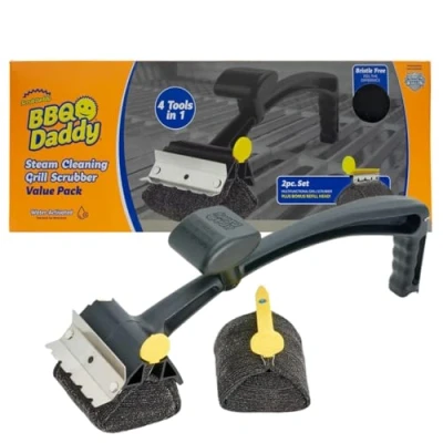 Abbildung von Scrub Daddy BBQ und Nachfüllköpfe Grill Reinigungsbürste mit Schaber &amp; Flaschenöffner, Bürste für Grillrost, Grillbürste Ohne Borsten, Grillreinigungsbürsten, Hightech Reinigungszubehör