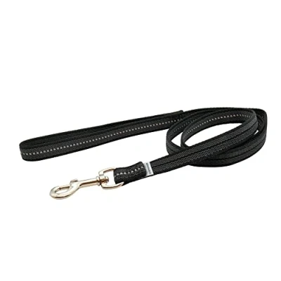 Abbildung von Gummierte Leine mit Handschlaufe schwarz, 120 cm (1,2 m)