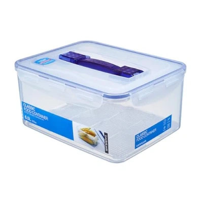 Abbildung von LocknLock PP Classic Aufbewahrungsbox mit Griff und Gitter, 6,5 L, 295 x 230 138 mm, 100 % luft wasserdichte Vorratsbox, Cleveres Verschluss System, Deckel