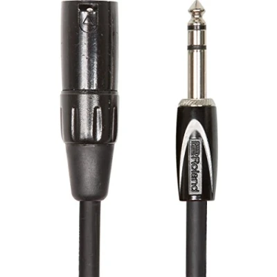 Abbildung von Roland Black Serie symmetrisches Verbindungskabel 6,3 mm TRS Klinke (männlich) auf XLR (männlich), Länge: 1,5m RCC 5 TRXM