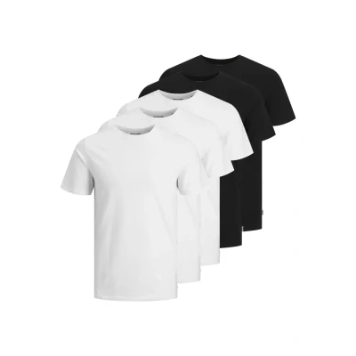 Abbildung von Jack &amp; Jones Jjeorganic TEE Oneck 5 PACK Tshirt basic, Herren, Größe: Small, Black/white