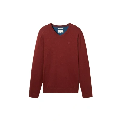 Abbildung von TOM Tailor Strickpullover, Herren, Größe: Medium, Burgundy dark red melange