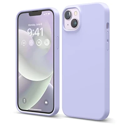 Abbildung von elago Schutzhülle für iPhone 14 Plus, Flüssigsilikon, Ganzkörper Schutzhülle, stoßfest, schlanke Handyhülle, kratzfestes, weiches Mikrofaserfutter, 17 cm (6,7 Zoll), Violett