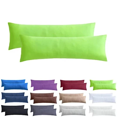 Abbildung von NatureMark 2er Set Jersey Kissenbezüge Elastisch, weich, atmungsaktiv und hautfreundlich Waschbare Kissenhülle 40x145 cm (ideal für Seitenschläferkissen) Apfel Grün