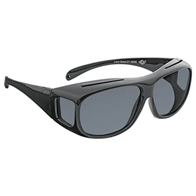 Abbildung von WEDO 27148599 Überzieh Sonnenbrille für Autofahrer &amp; Brillenträger, polarisierende Gläser gemäß ISO Norm, 100% UV Schutz, inkl. Hülle, Schwarz, Brillen mit max. Breite 14 cm Höhe 5