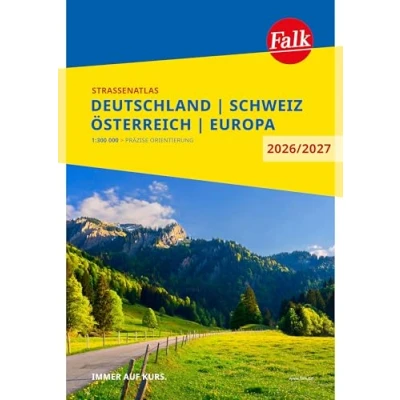 Abbildung von Falk Straßenatlas 2026/2027 Deutschland, Schweiz, Österreich 1:300.000: Autoatlas mit Europa 1:4,5 Mio. (Falk Atlas)