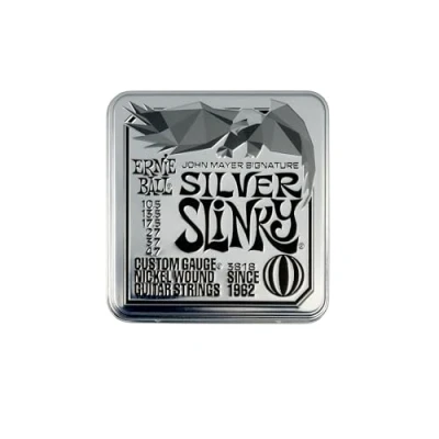 Abbildung von Ernie Ball John Mayer Silver Slinky Nickel Wound E Gitarrensaiten 3er Pack Blechdose 10.5 47 Gauge
