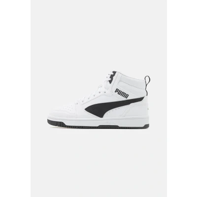 Abbildung von Puma Rebound V6 MID JR Unisex Sneaker high für Kinder, Größe: 35.5, White/black Schuhe