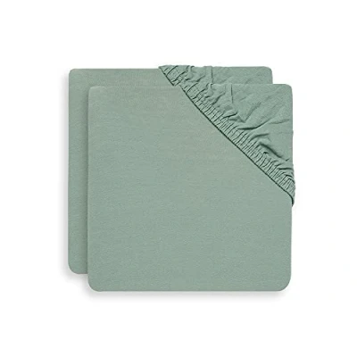 Abbildung von Jollein Spannbettlaken Boxspringbett Jersey 75x95cm aschgrün 2 Stück