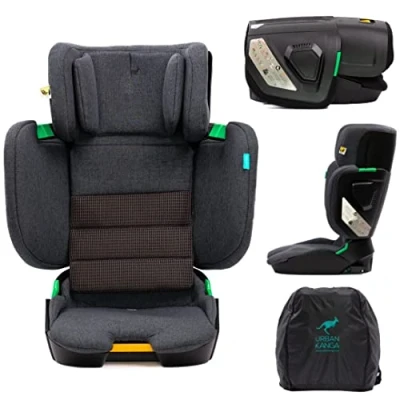 Abbildung von Urban Kanga Wallaroo Reisekindersitz Auto Sitzerhöhung Kinder ISOFIX Faltbarer Kindersitz 100 150cm 15 36 Kg i Size (Anthrazit)
