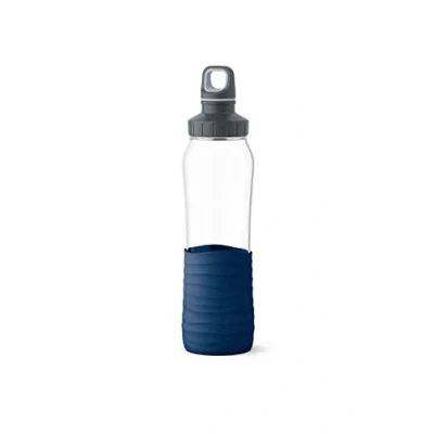 Abbildung von Emsa N31007 Drink2Go Glas Trinkflasche Fassungsvermögen: 0,7 Liter Schraubverschluss 100% dicht spülmaschinenfest Weinrot