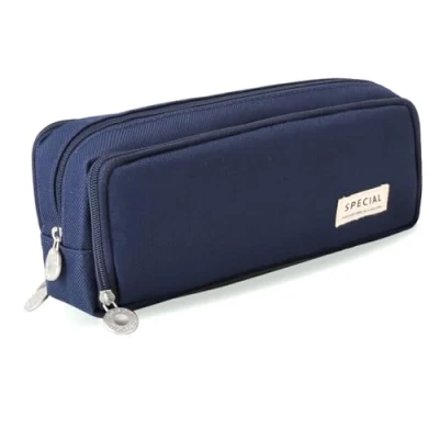 Abbildung von iSuperb Federmäppchen Teenager Mädchen Mäppchen Pencil Case Federtaschen Etui Stifte 3 Fach,Große Kapazität Mäppchen,Mäppchen Reißverschluss Tasche,für Schule &amp; Büro (Dunkelblau)