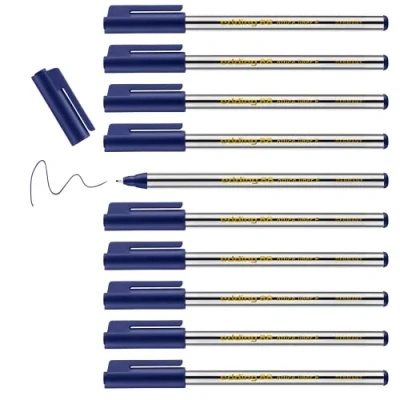 Abbildung von edding 88 Fineliner blau 10 Stifte Rundspitze 0,6 mm dünner Faserschreiber für feines und präzises Schreiben, Unterstreichen, Zeichnen Büro, Schule Zuhause