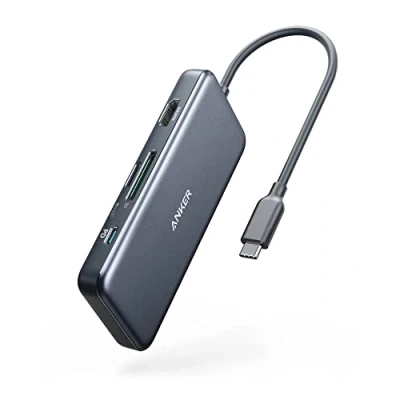 Abbildung von Anker USB C Hub, 341 Adapter (7 in 1), 4K HDMI, 100W Power Delivery, und 2 A 5Gbps Datenports, microSD &amp; SD Speicherkartensteckplatz, Geeignet für MacBook Air, Pro, XPS, usw.