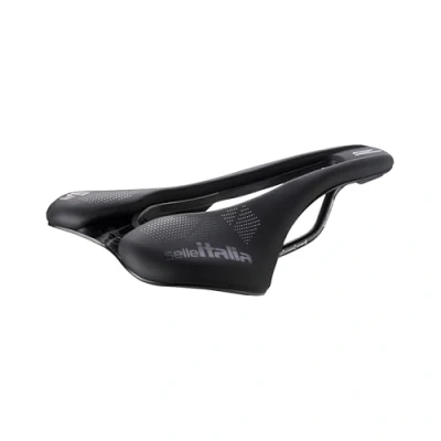Abbildung von Selle Italia SLR Boost TM Superflow Fahrradsattel mit klassischem Design, komfortablem Gel Rennradsattel und Lochung, Schale aus Carbonfaser Größe L3, Schwarz