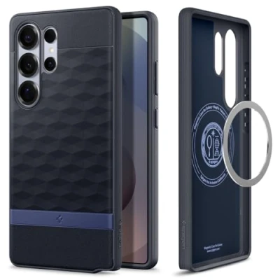 Abbildung von Spigen Parallax MagFit Hülle für Samsung Galaxy S25 Ultra, Kompatibel mit MagSafe Navy Violet