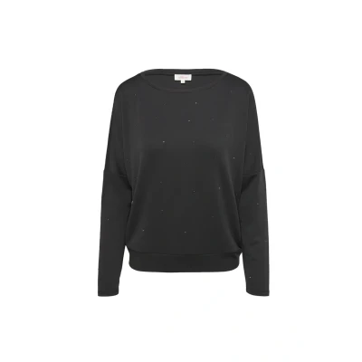 Abbildung von s.Oliver MIT Schmucksteinen Langarmshirt, Damen, Größe: 42, Schwarz