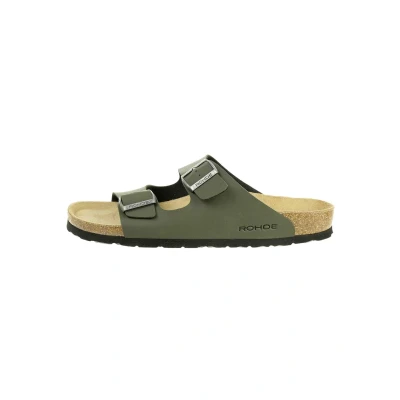 Abbildung von Rohde Damen Pantolette ergonomisch Lederfußbett Zwei Riemen Schnalle Grado 5920, Größe:41 EU, Farbe:Grün