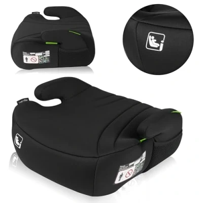 Abbildung von LIONELO LUUK i Size Kindersitzerhöhung für Kinder von 22 bis 36 kg / 125 150 cm, Gruppe 2 und 3, Komfortable Sitzfläche Armlehnen, abnehmbarer Bezug Schwarz