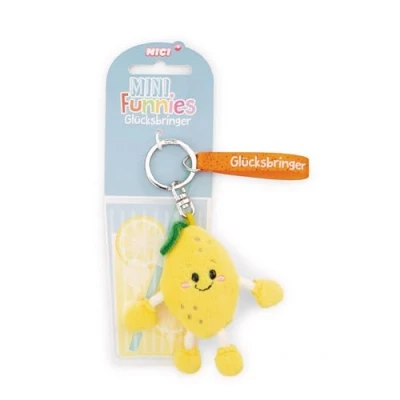 Abbildung von NICI Schlüsselanhänger Zitrone Glücksbringer 7cm gelb Treuer Begleiter für Rucksack oder Tasche, Schlüsselhalter klein und Groß 61802