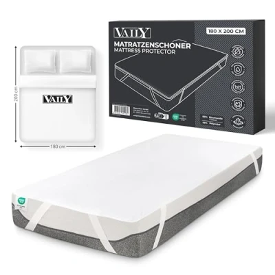 Abbildung von Vaily Matratzenschoner 90 x 200 cm Oeko Tex Zertifizierter Matratzenschutz, wasserdichte und waschbare Matratzenauflage Atmungsaktiver Nässeschutz