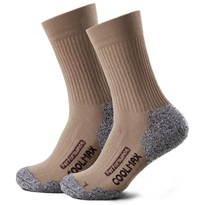 Abbildung von Piarini 2 Paar Coolmax Wandersocken Outdoorsocken Funktionssocken lang beige 35 38