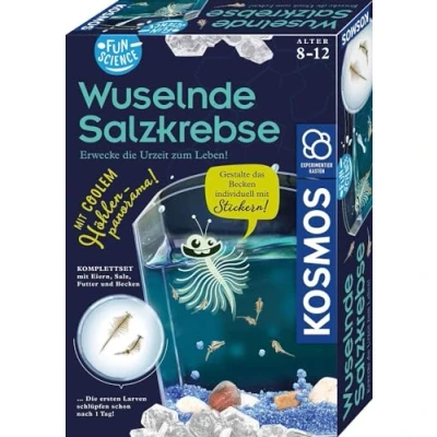 Abbildung von KOSMOS 654160 Fun Science Wuselnde Salzkrebse,Erwecke die Urzeit zum Leben,Experimentier Set für Kinder ab 8 Jahre,Komplett Einsteiger mit Eier,Futter