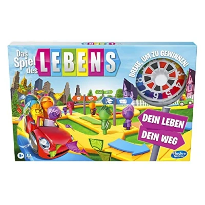 Abbildung von Hasbro Das Spiel des Lebens, Brettspiel für die ganze Familie 2 4 Spieler, Kinder ab 8 Jahren, enthält Bunte Stifte