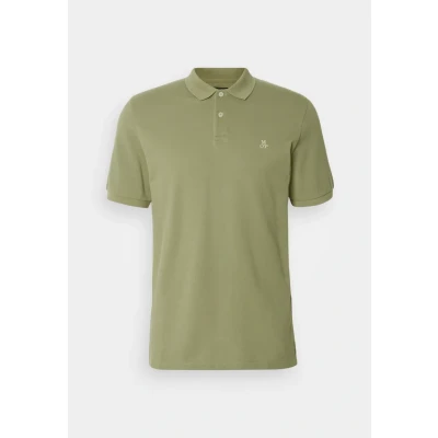 Abbildung von Marc O&#039;Polo Short Sleeve Button Placket Slits Embroide Poloshirt, Herren, Größe: Large, Bistro green