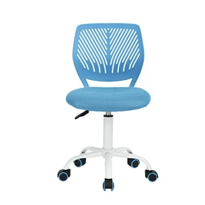 Abbildung von Homy Casa Schreibtischstuhl Verstellbarer drehbarer Bürostuhl Stoffsitz Ergonomischer Arbeitsstuhl ohne Armlehne Blau