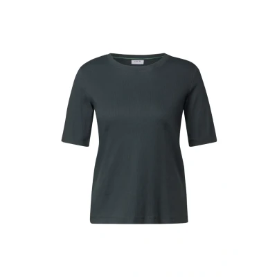 Abbildung von CECIL Damen B322914 Basic RIPP Struktur T Shirt, Slate Khaki, XS