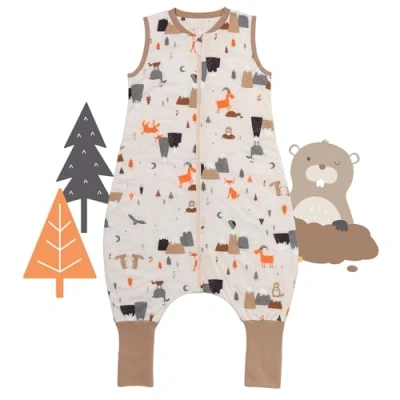 Abbildung von schlummersack Schlafsack mit Füßen Sommer 1 Tog 100 cm dünn Bergtiere Kinder Beinen und verlängerten Bündchen für eine Körpergröße 110cm